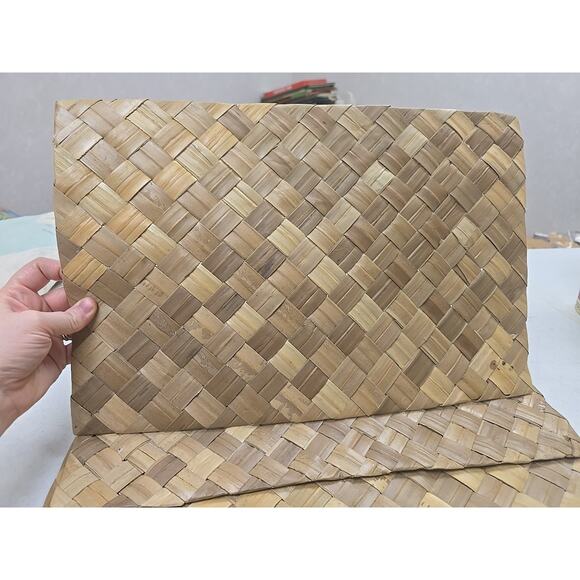 Lot of 4 Vintage Rectangular Woven Weave Cottagecore Dinner Table Placemats - Picture 2 of 3